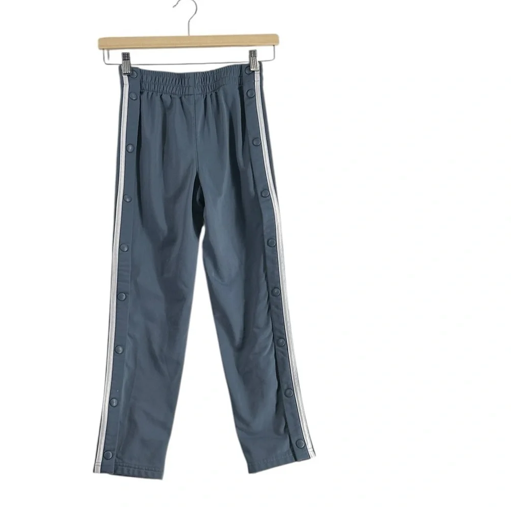 Adidas tear aways Kids Gray blue Joggers basketball pants active wear y2k sz sm - Picture 2 of 8